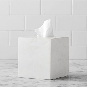 Pottery Barn “frost” Marble Tissue Box Cover